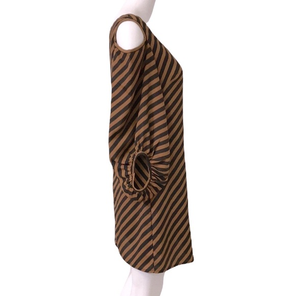 KARLIE Stripped Brown Dress - Picture 3 of 12